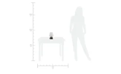 levelone Tischlampe grau mit Keramikfuß, Stoffschirm | Weiß