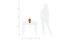 levelone Tischlampe orange m. Keramikfuß, Stoffschirm | Orange