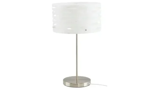 levelone Tischleuchte, 1-flammig, Nickel, Schirm mit Stanzung