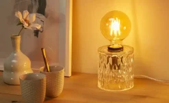 levelone Tischleuchte, 1-flammig, Glas in Kristall-Optik |  Glas in Kristall-Optik