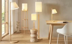 levelone Tischleuchte, 1-flammig, Bambusgestell