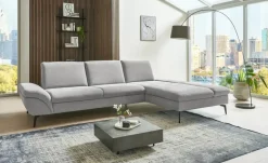 Lounge Collection Ecksofa Malena | Silbergrau, rechts