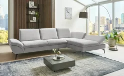 Lounge Collection Ecksofa Malena | Silbergrau, rechts
