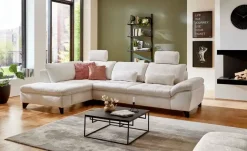 Lounge Collection Ecksofa Charme | links, feste Kopfstütze, Schlaffunktion, Sitztiefenverstellung manuell, Armlehnenverstellung manuell, Stauraum