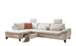Lounge Collection Ecksofa Charme | links, feste Kopfstütze, Schlaffunktion, Sitztiefenverstellung manuell, Armlehnenverstellung manuell, Stauraum