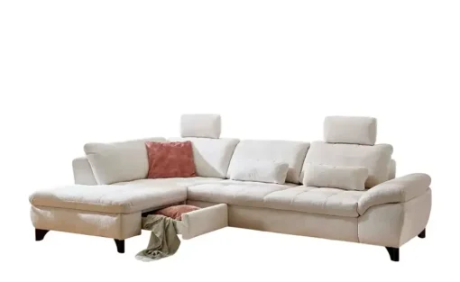 Lounge Collection Ecksofa Charme | links, feste Kopfstütze, Schlaffunktion, Sitztiefenverstellung manuell, Armlehnenverstellung manuell, Stauraum