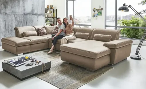 Lounge Collection Wohnlandschaft  mit verschiedenen Funktionen Amanda | Braun, links