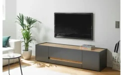 Lowboard Cande | Anthrazit, Eiche (Nachbildung), 170 cm