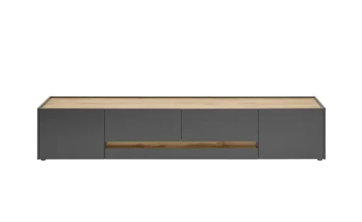 Lowboard Cande | Anthrazit, Eiche (Nachbildung), 220 cm