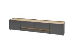 Lowboard Cande | Anthrazit, Eiche (Nachbildung), 220 cm