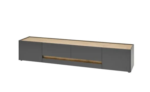 Lowboard Cande | Anthrazit, Eiche (Nachbildung), 220 cm