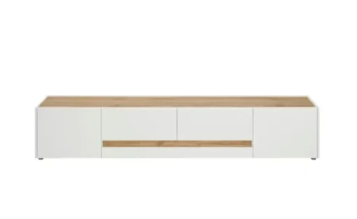 Lowboard Cande | Weiß, Eiche (Nachbildung), 220 cm