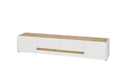 Lowboard Cande | Weiß, Eiche (Nachbildung), 220 cm