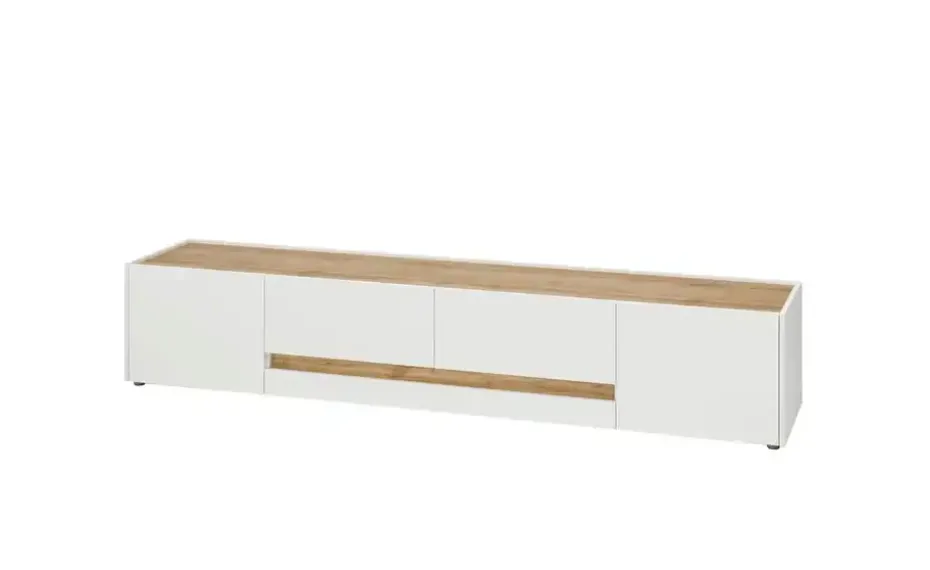 Lowboard Cande | Weiß, Eiche (Nachbildung), 220 cm