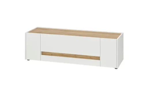 Lowboard Cande | Weiß, Eiche (Nachbildung), 140 cm