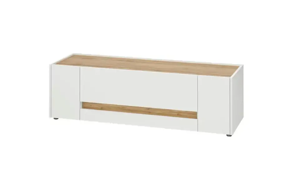 Lowboard Cande | Weiß, Eiche (Nachbildung), 140 cm