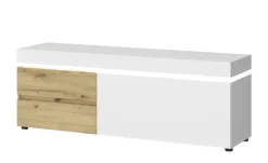Lowboard Luci | Cremeweiß, Eiche Artisan (Nachbildung), 151 cm