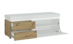 Lowboard Luci | Cremeweiß, Eiche Artisan (Nachbildung), 151 cm