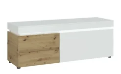 Lowboard Luci | Cremeweiß, Eiche Artisan (Nachbildung), 151 cm