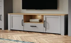 Lowboard Toneo | Eiche (Nachbildung), Grau | Höffner