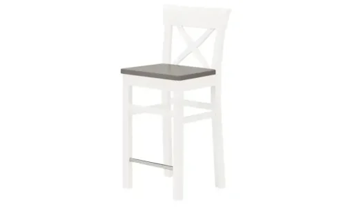 maison bleue Barstuhl Florian | Weiß, Grau, 64,5 cm
