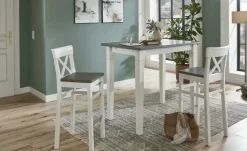 maison bleue Barstuhl Florian | Weiß, Grau, 74,5 cm