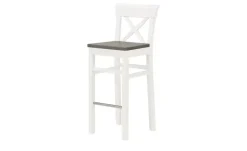 maison bleue Barstuhl Florian | Weiß, Grau, 74,5 cm