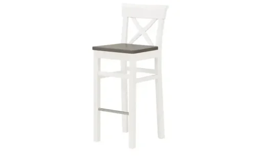 maison bleue Barstuhl Florian | Weiß, Grau, 74,5 cm