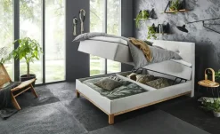 maison bleue Boxspringbett mit Bettkasten Mara | Hellgrau, 140 cm