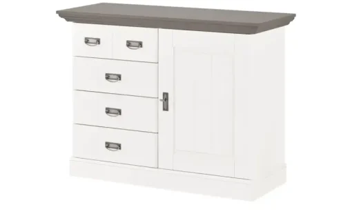 maison bleue Brotschrank Florian | Weiß, Grau | Höffner