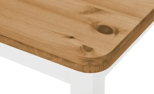 maison bleue Esstisch Carina | 104 cm, Hellbraun, Weiß