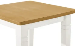 maison bleue Esstisch massiv Florian | Hellbraun, Weiß, 78 cm