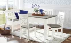 maison bleue Holzstuhl Florian | Weiß, Grau, ohne