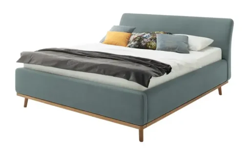 maison bleue Polsterbettgestell mit Bettkasten Merla | Blau, 160 cm