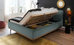 maison bleue Polsterbettgestell mit Bettkasten Merla | Blau, 160 cm