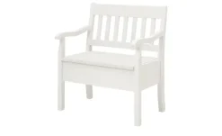 maison bleue Sitzbank mit Stauraum  massiv Bendix | Weiß, 82,7 cm