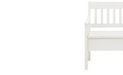 maison bleue Sitzbank mit Stauraum  massiv Bendix | Weiß, 82,7 cm