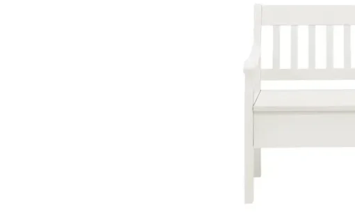 maison bleue Sitzbank mit Stauraum  massiv Bendix | Weiß, 82,7 cm