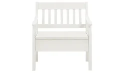 maison bleue Sitzbank mit Stauraum  massiv Bendix | Weiß, 82,7 cm