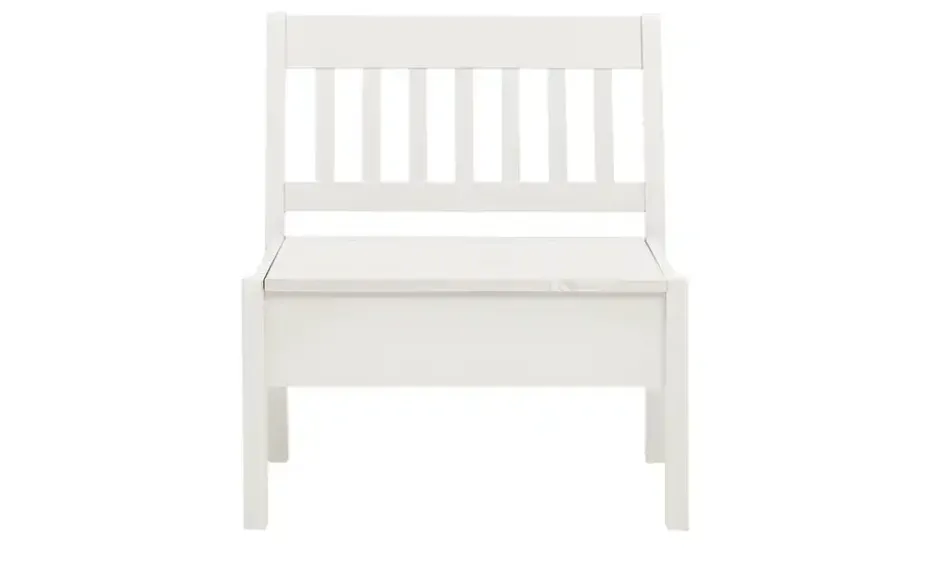 maison bleue Sitzbank mit Stauraum  massiv Bendix | Weiß, 82,7 cm