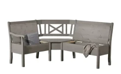 maison bleue Truheneckbank  massiv Florian | Grau, ca, 171 x 214 cm