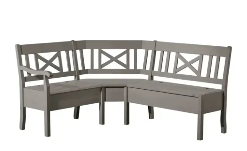 maison bleue Truheneckbank  massiv Florian | Grau, ca, 171 x 214 cm