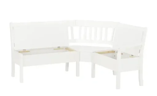 maison bleue Truhen-Eckbank  massiv Bendix | Weiß, ca, 213 x 147 cm