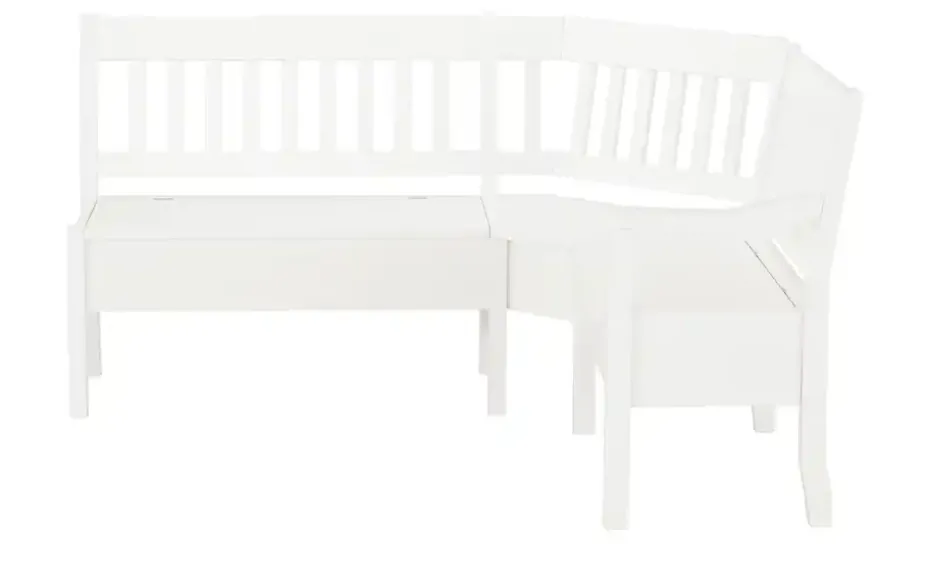 maison bleue Truhen-Eckbank  massiv Bendix | Weiß, ca, 213 x 170 cm