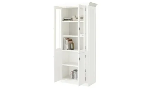 maison bleue Vitrine Petit Chalet | mit Holzböden, Weiß