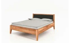 Massivholzbett mit gepolstertem Kopfteil Erik | Kernbuche, 80 cm