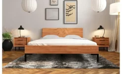 Massivholzbett mit Holzkopfteil Clara | Kernbuche, 140 cm