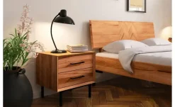 Massivholzbett mit Holzkopfteil Clara | Kernbuche, 140 cm
