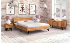 Massivholzbett mit Kopfteil Karl | Kernbuche, 140 cm