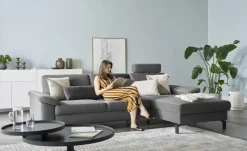 Max Schelling Ecksofa Feincord Maximum Move | Anthrazit, rechts